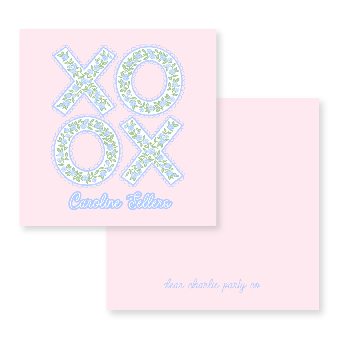 a greeting card with the words xo and xo on it