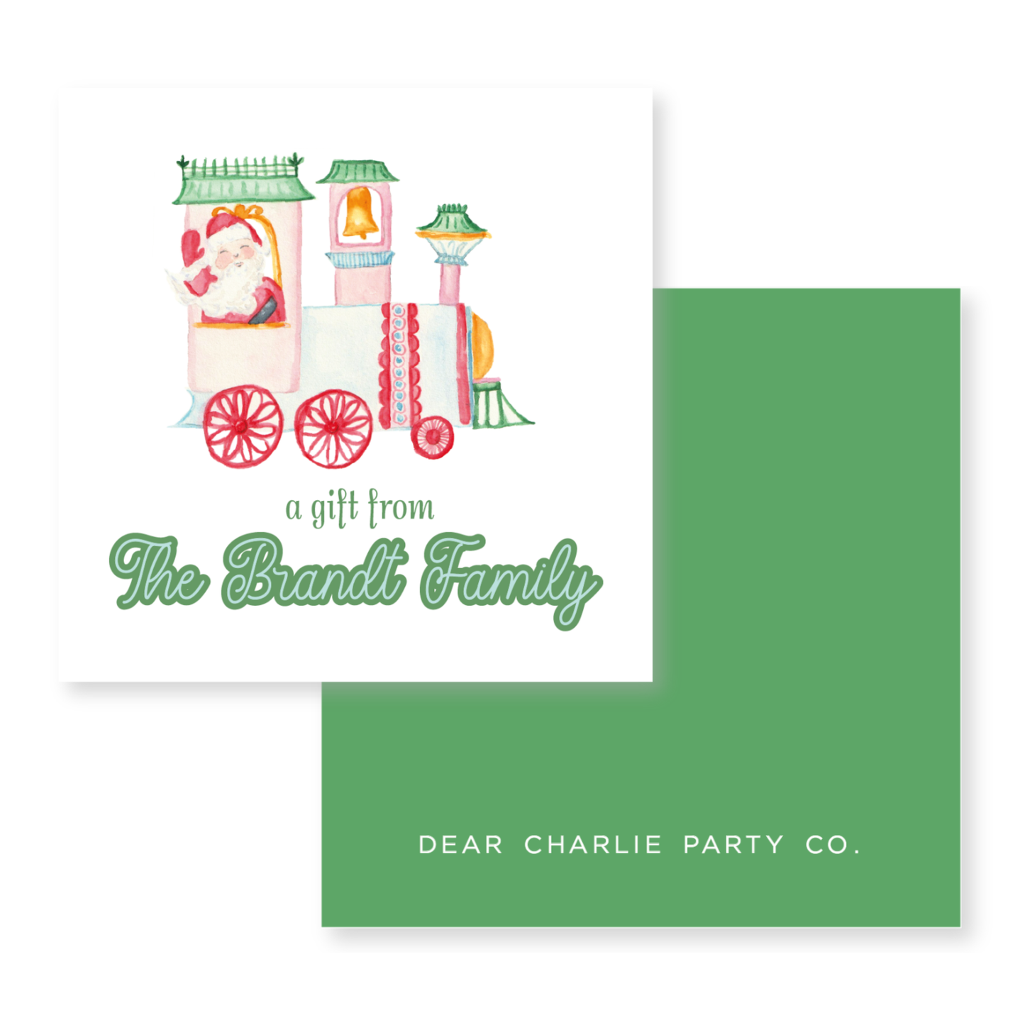 a card with a picture of a horse drawn carriage