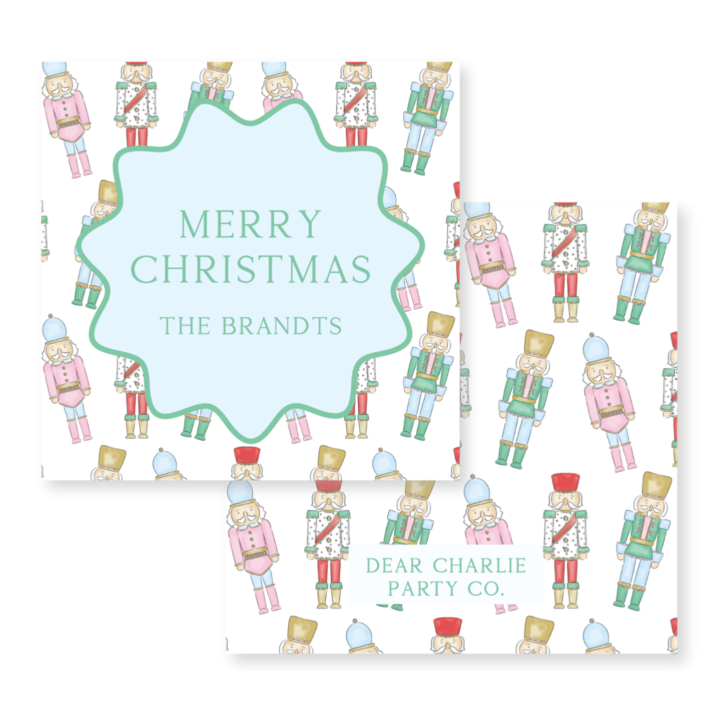 a christmas card with a picture of a nutcracker