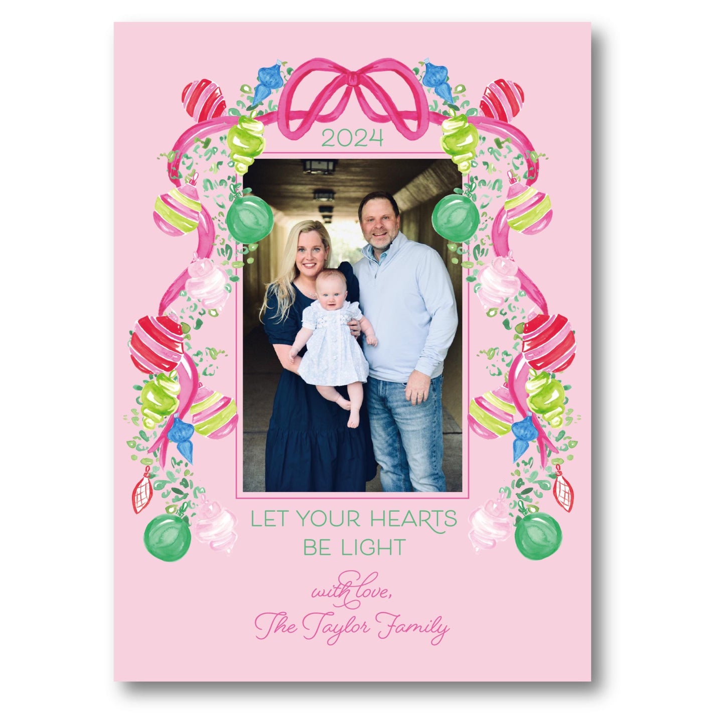 Bauble and Bright | Exclusive Art Holiday Card, Holiday Cards | 5x7 Holiday Photo Card with Envelope
