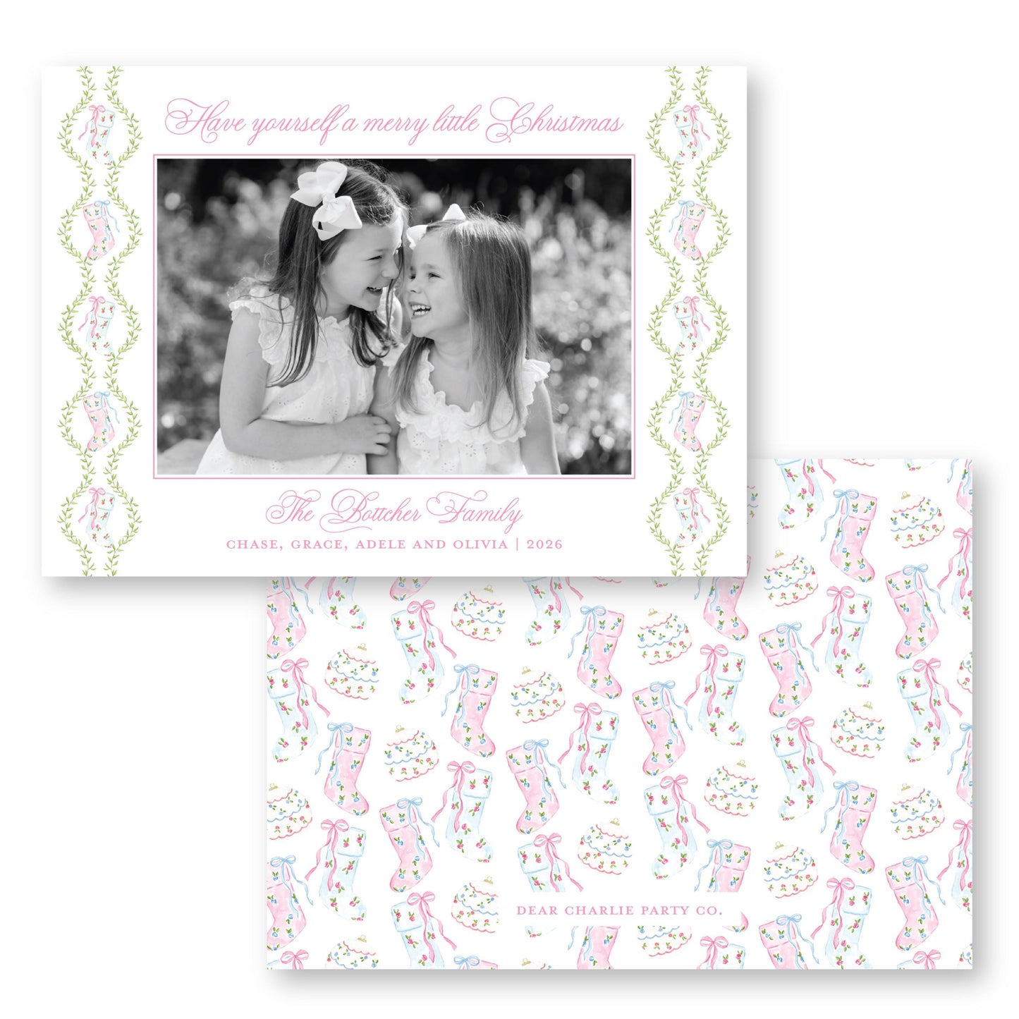Pretty Little Christmas Frame Card | 5x7 Holiday Photo Card with Envelope