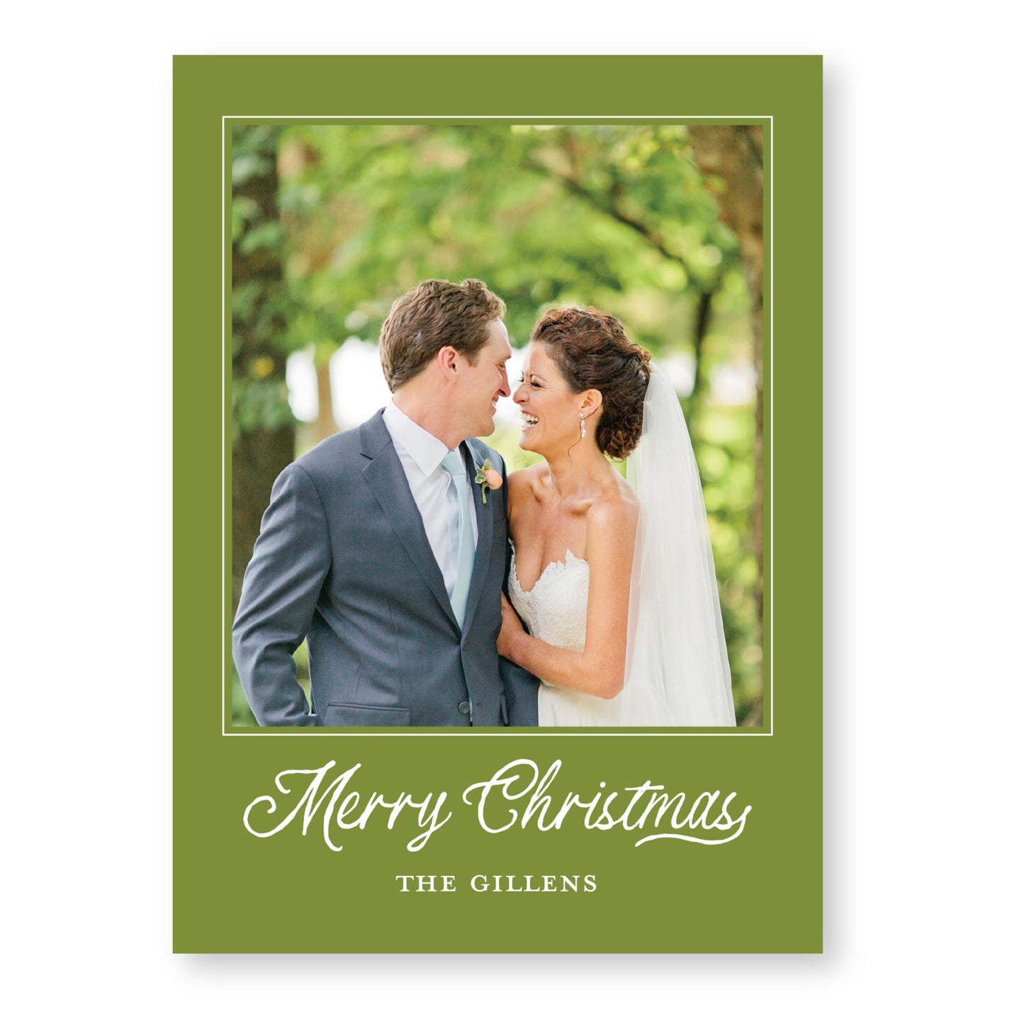 Petals and Pears Solid Card | 5x7 Holiday Photo Card with Envelope