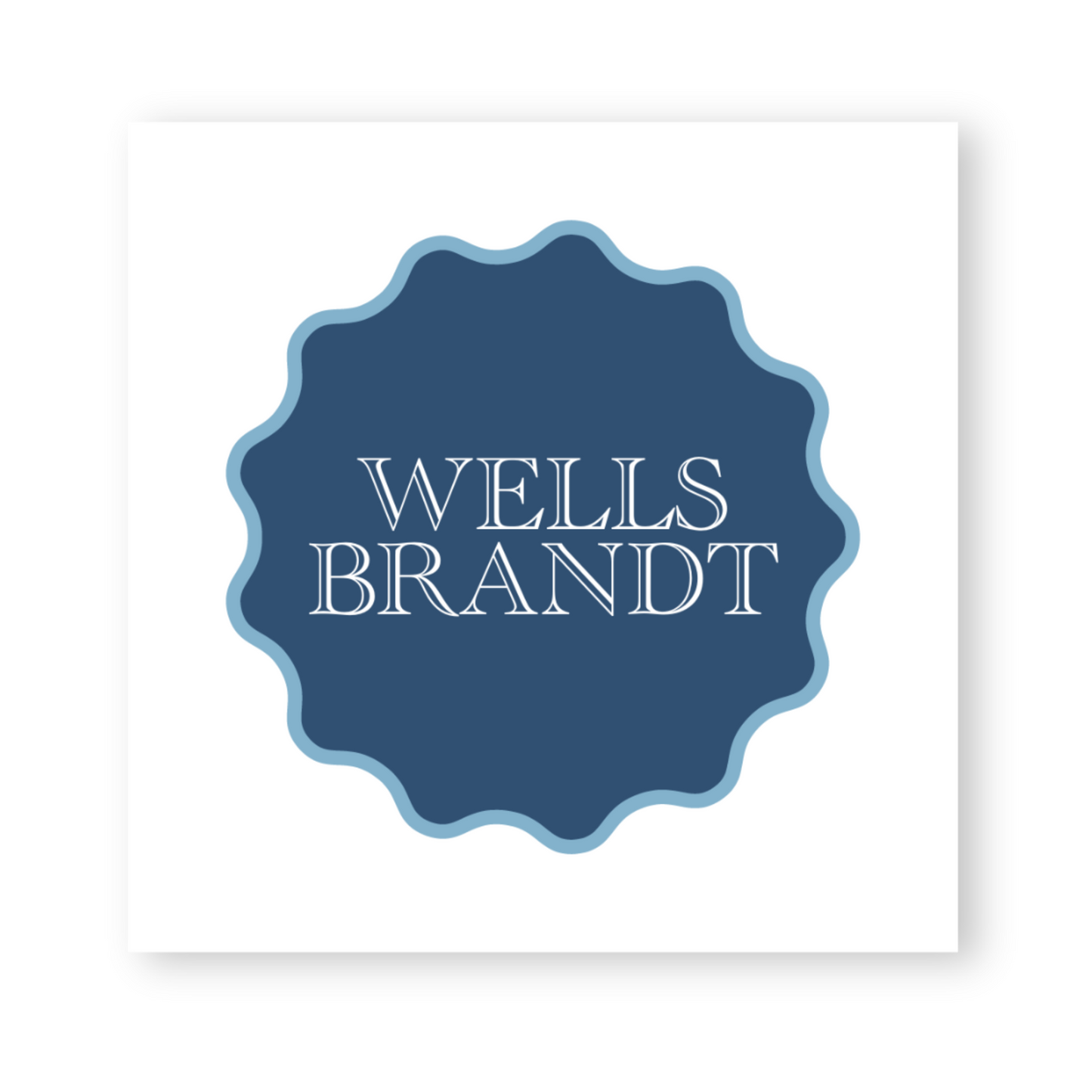a blue circle with the words wells brand on it