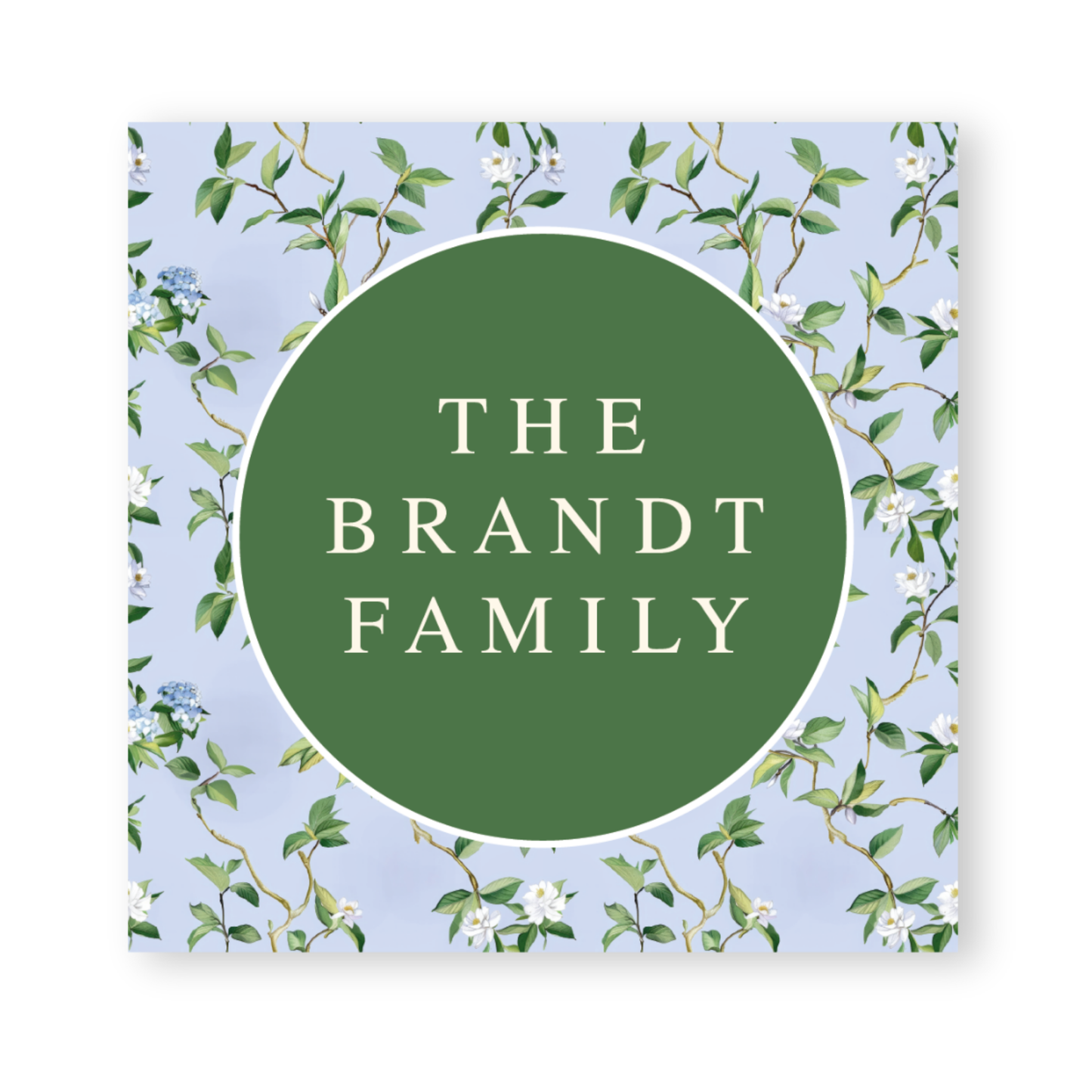 a green circle with the words the brand family on it