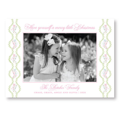 Pretty Little Christmas Frame Card | 5x7 Holiday Photo Card with Envelope