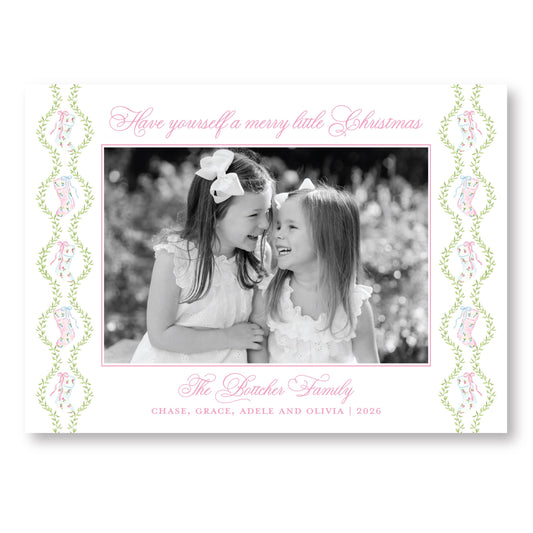 Pretty Little Christmas Frame Card | 5x7 Holiday Photo Card with Envelope