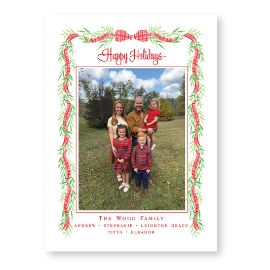 Santas Staples Frame | 5x7 Holiday Photo Card with Envelope
