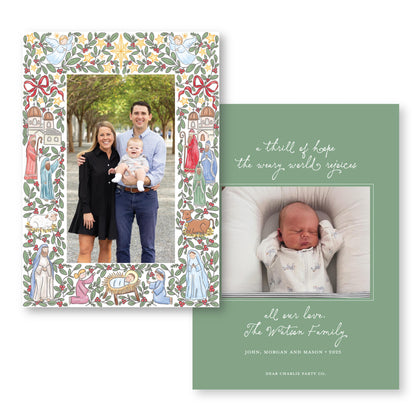 The Nativity Story Traditional Frame | 5x7 Holiday Photo Card with Envelope