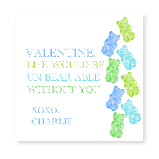 Gummy Bear Valentine Gift Tag