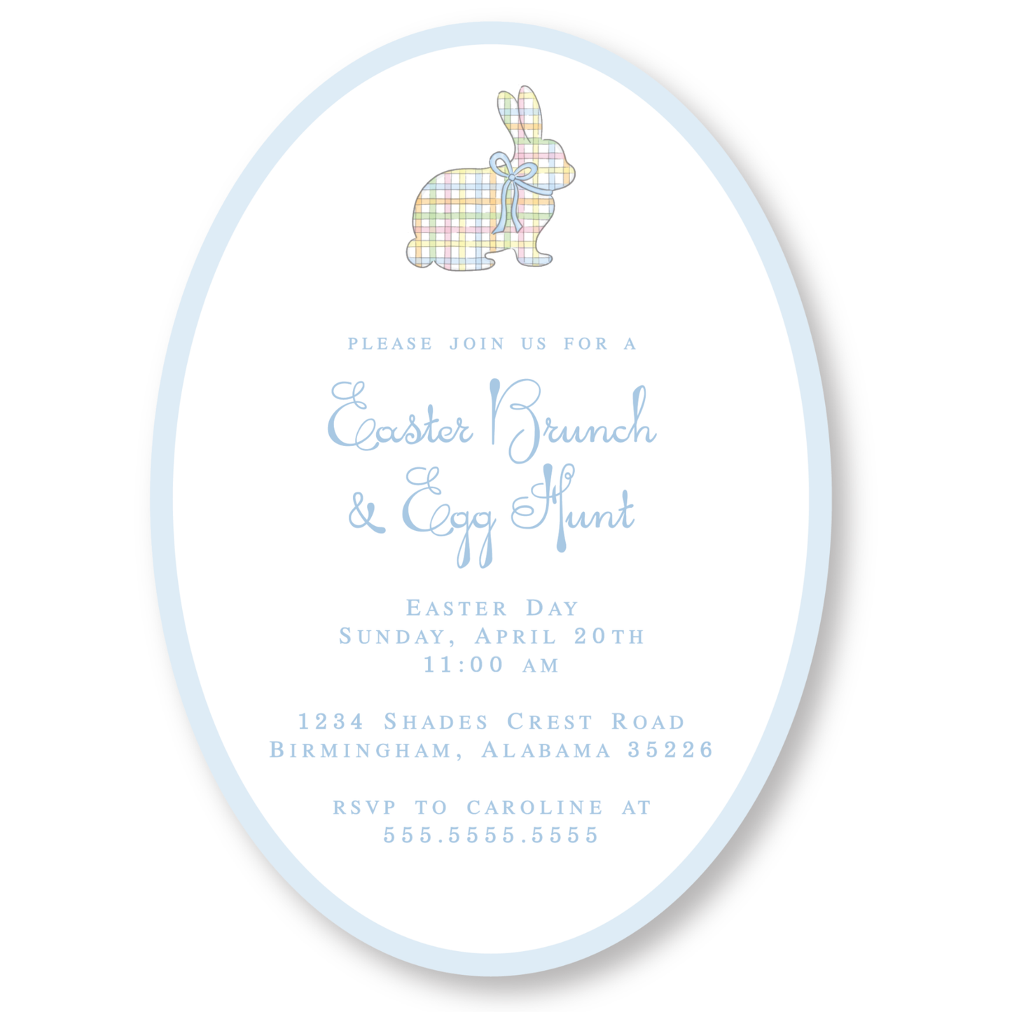 Easter Brunch Oval Invitation