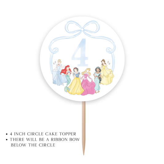Princess Character Cake Topper in Blue