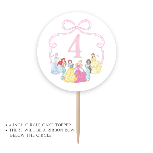 Princess Character Cake Topper in Pink