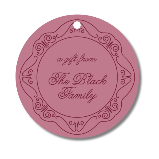 Doodle Border Round Hanging Gift Tag