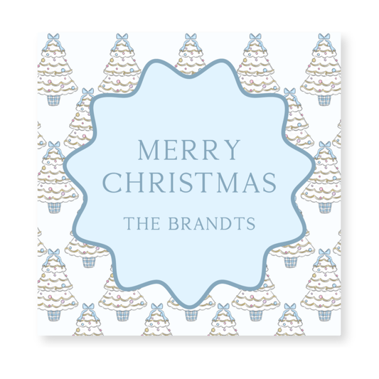 White and Blue Tree Tags