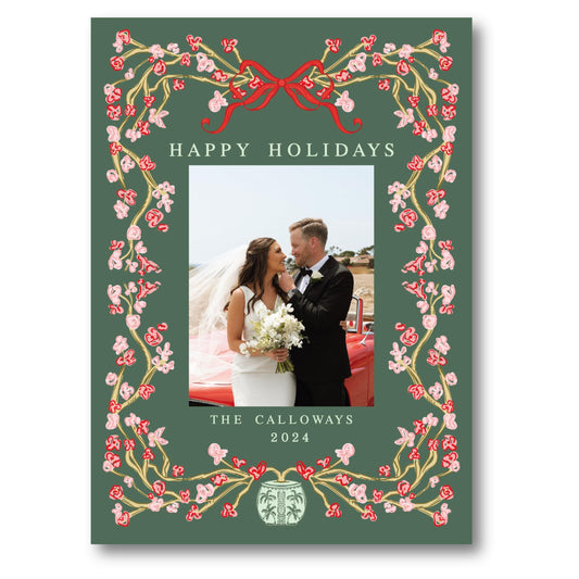 O Orchid Tree in Green Holiday Card | 5x7 Holiday Photo Card with Envelope