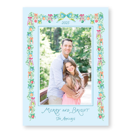 Merry Kitchmas Christmas in Blue | 5x7 Holiday Photo Card with Envelope