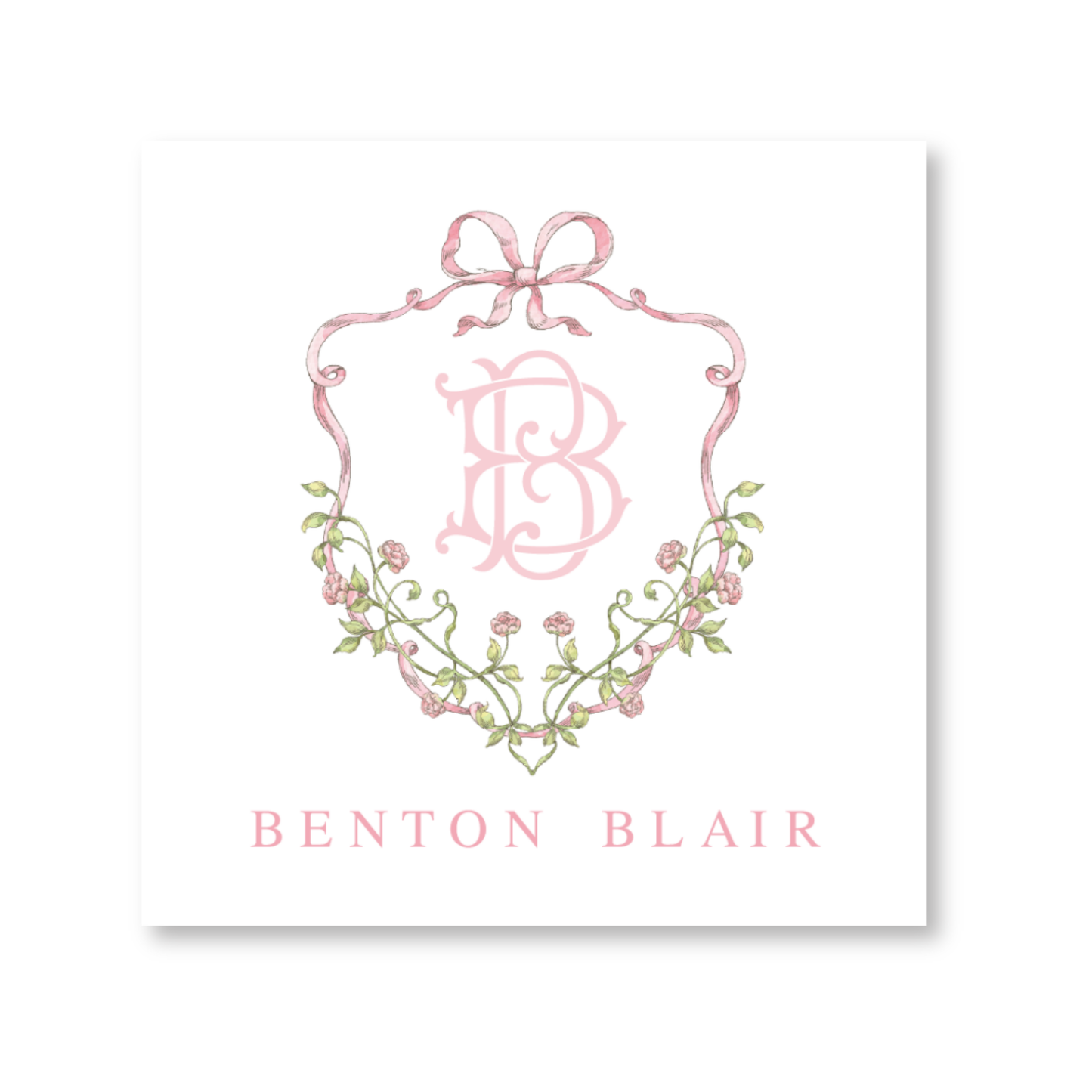Heirloom Monogram Crest Gift Tag, Gift Stickers, Enclosure Cards