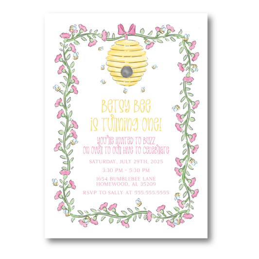 Bumblebee Birthday Invitation