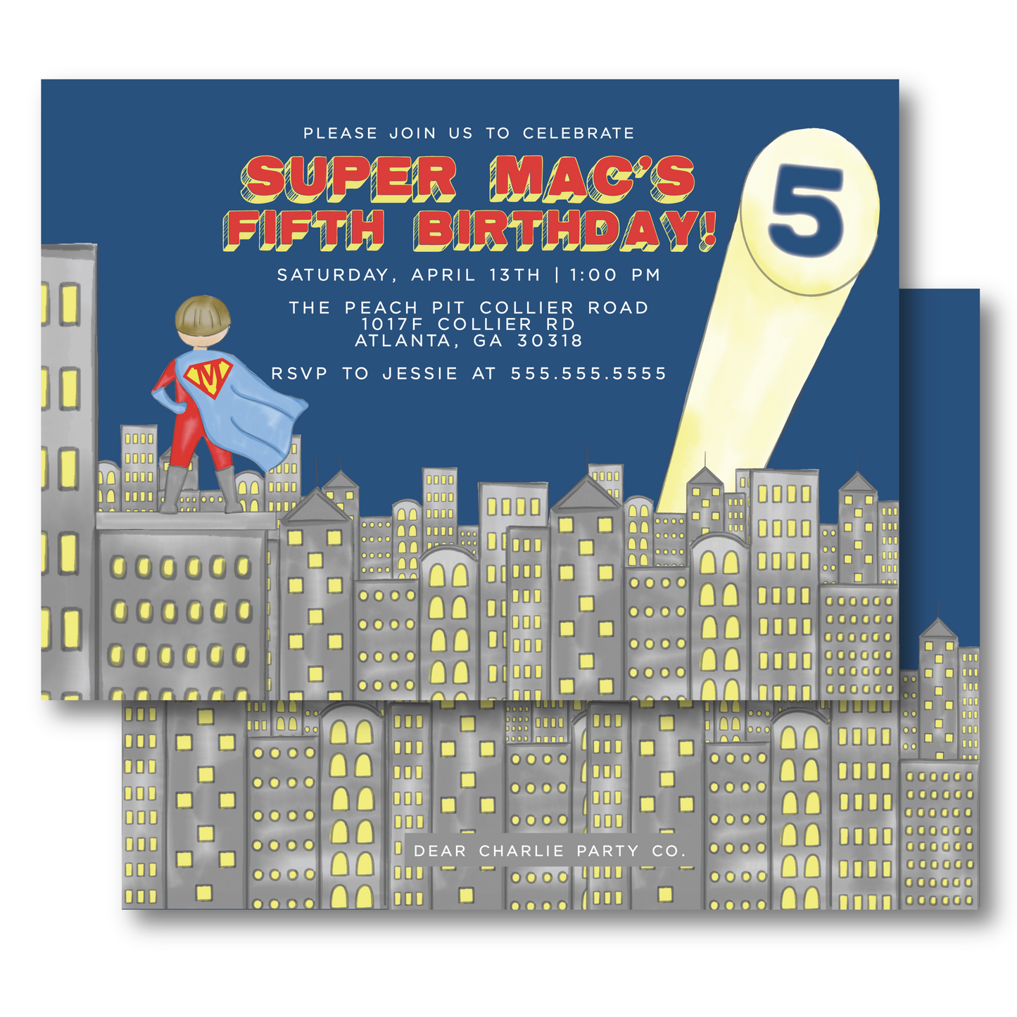 Superhero Birthday Invitation