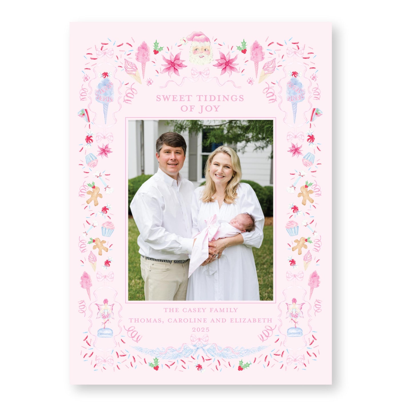 Sweet Tidings and Sugarplums | 5x7 Holiday Photo Card with Envelope