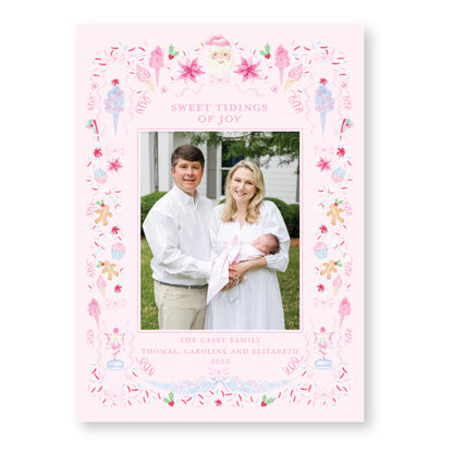 Sweet Tidings and Sugarplums | 5x7 Holiday Photo Card with Envelope