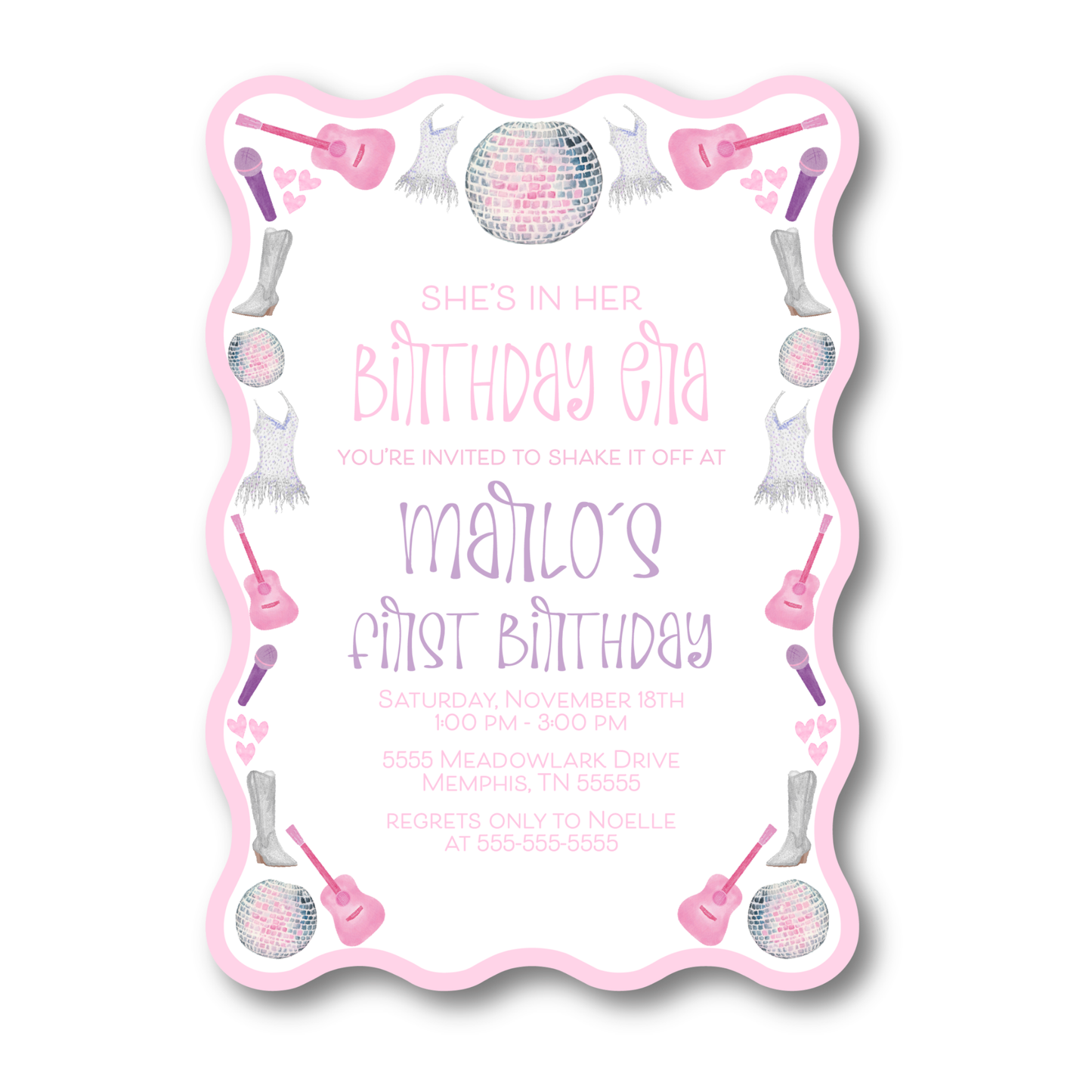 Birthday Era Die Cut Invitation