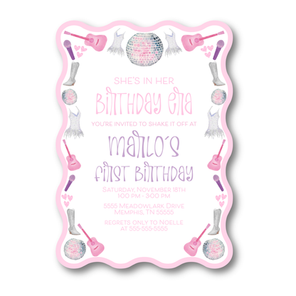 Birthday Era Die Cut Invitation