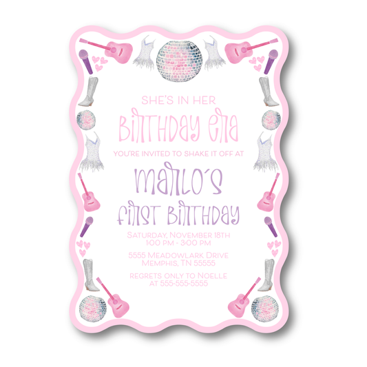 Birthday Era Die Cut Invitation