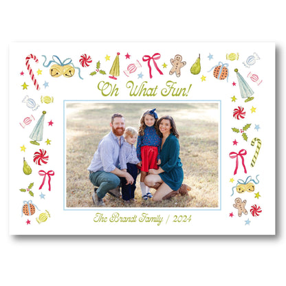 a christmas card with an image of a family