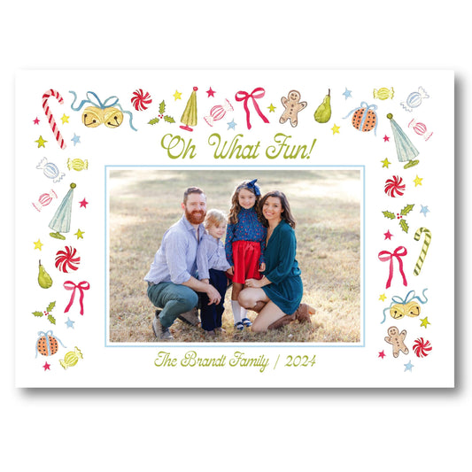 a christmas card with an image of a family