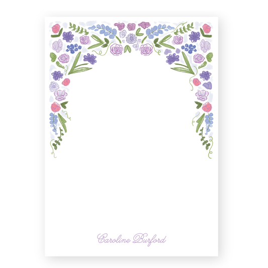 Purple Floral Header Personalized Notepad