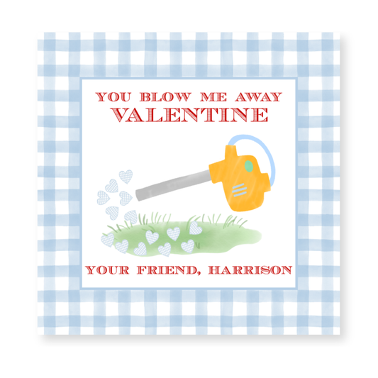 a valentine card with a yellow blower on it