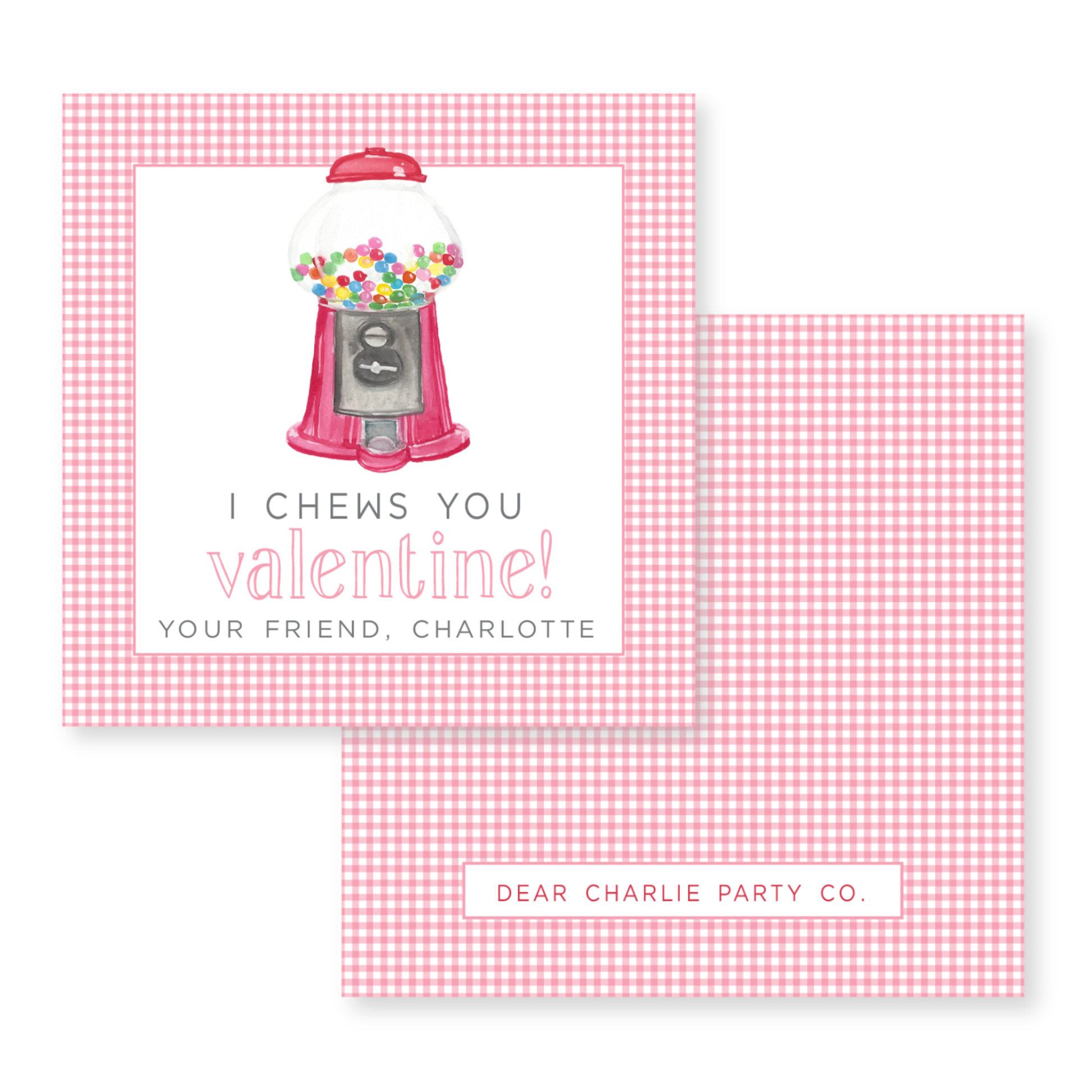 a valentine card with a candy machine on it