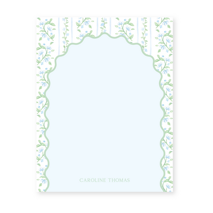 Wavy Striped Floral Pattern Vertical Notecards