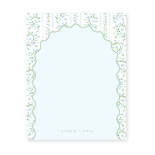 Wavy Striped Floral Pattern Vertical Notecards