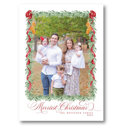 a christmas card with a photo of a family