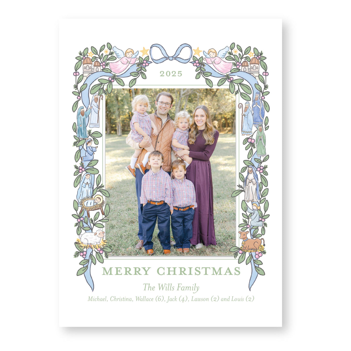 The Nativity Story Pale Blue | Holiday Photo Card