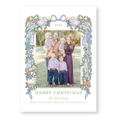 The Nativity Story Pale Blue | Holiday Photo Card