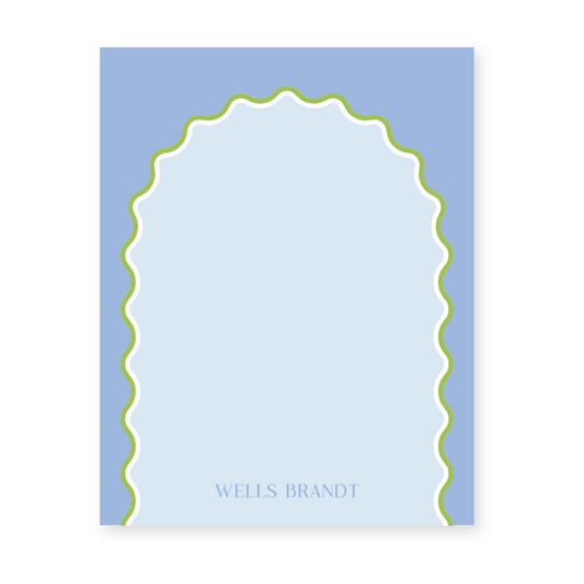 Wavy Blue Shades Vertical Notecards