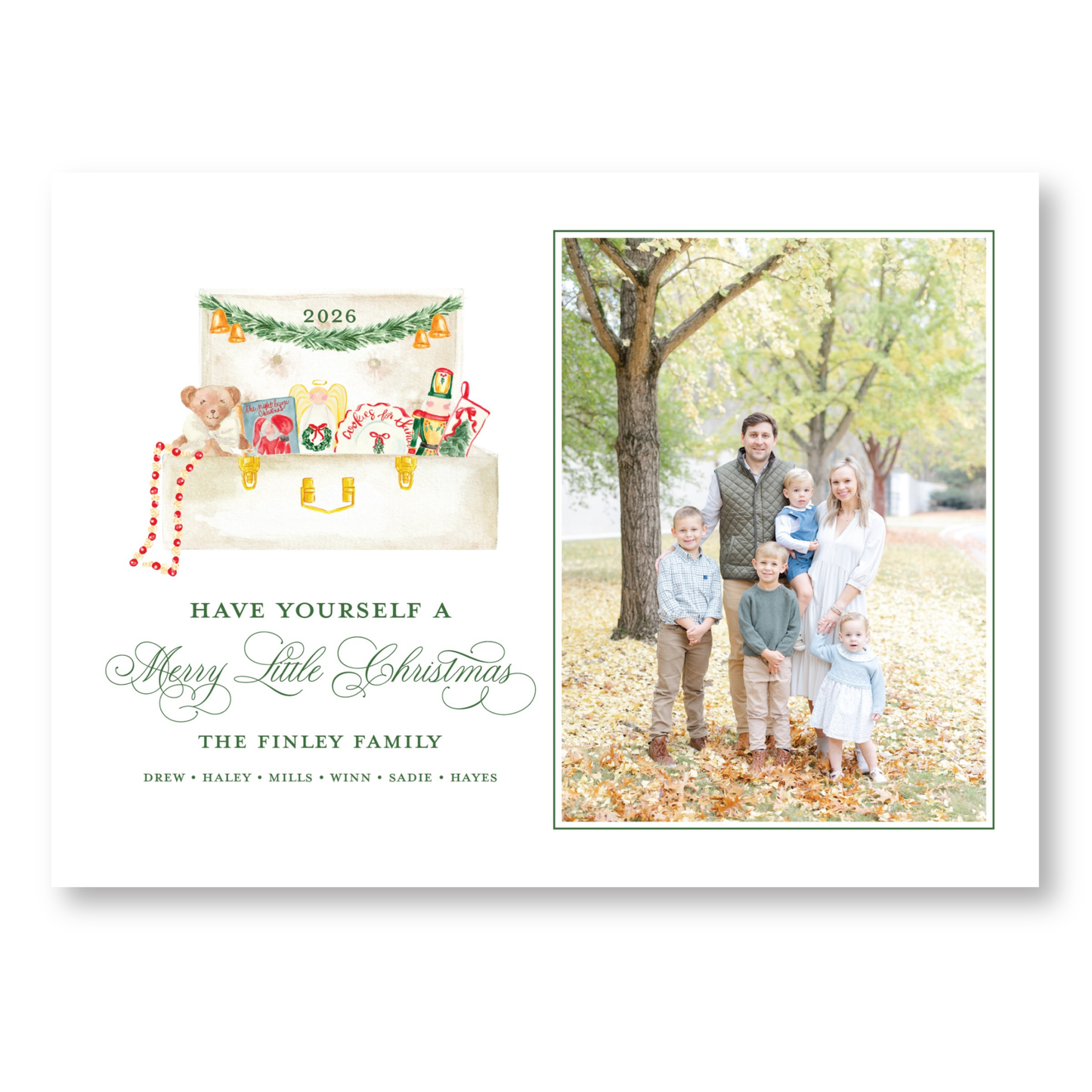 Keepsake Christmas Landscape | 5x7 Holiday Photo Card with Envelope