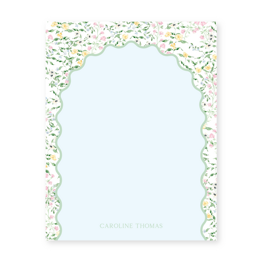 Wavy Floral Patterned Vertical Notecards