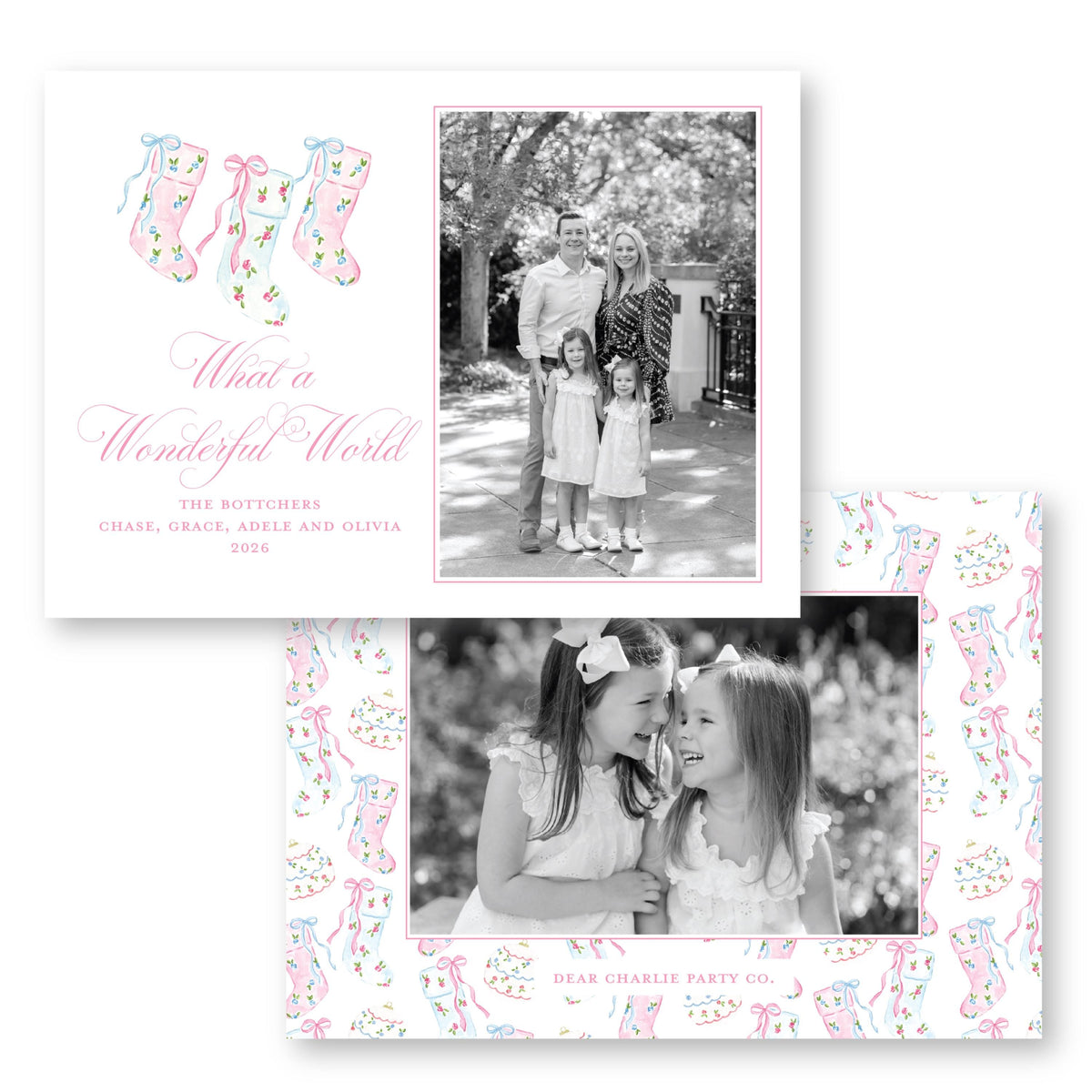 Pretty Little Christmas Stockings Card | Holiday Photo Card