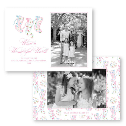 Pretty Little Christmas Stockings Card | Holiday Photo Card