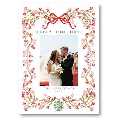 O Orchid Tree in White Holiday Card | 5x7 Holiday Photo Card with Envelope