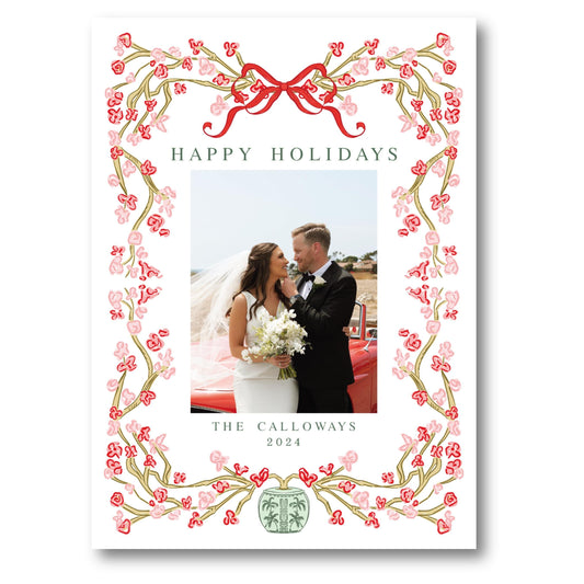 O Orchid Tree in White Holiday Card | 5x7 Holiday Photo Card with Envelope