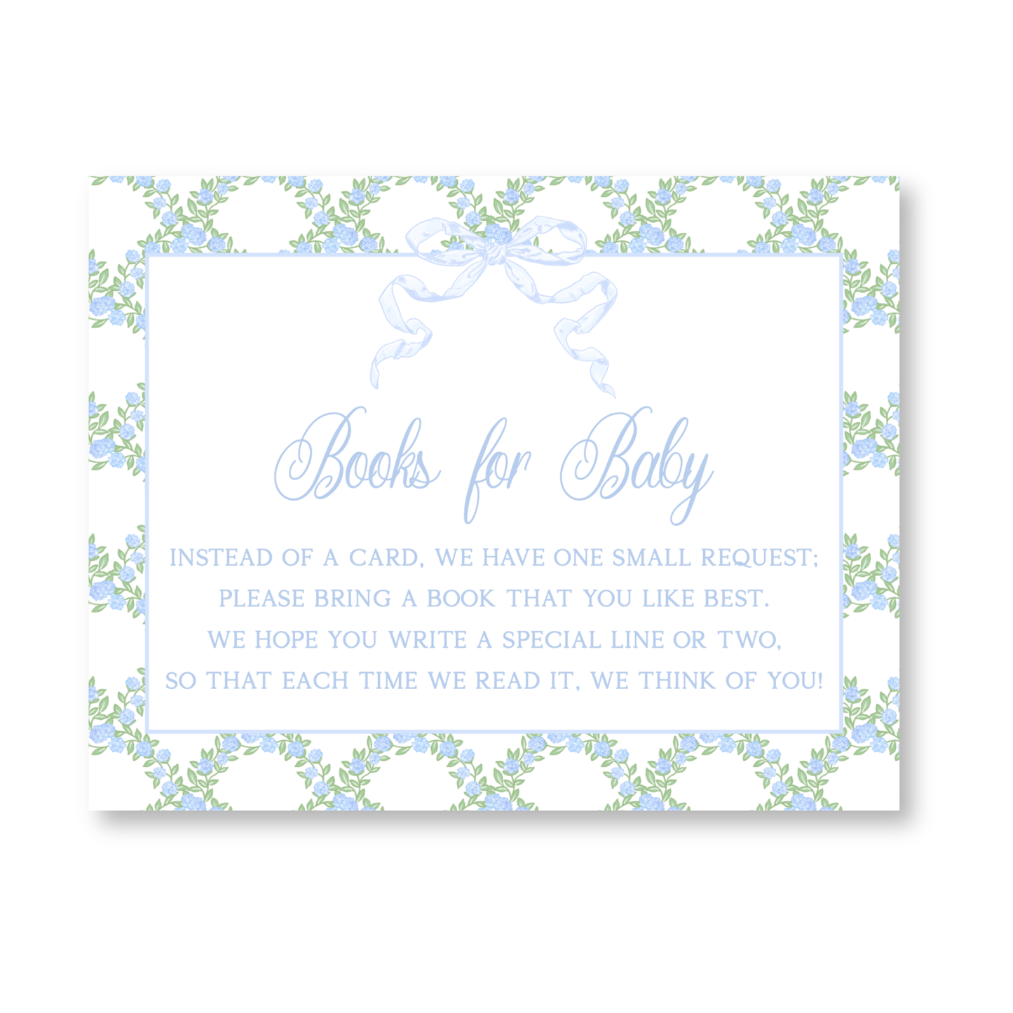 Floral Trellis Books For Baby Insert Card