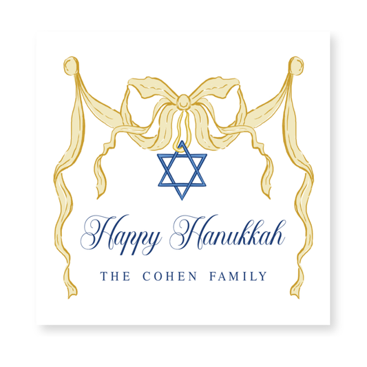 a hanukkah card with a star of david