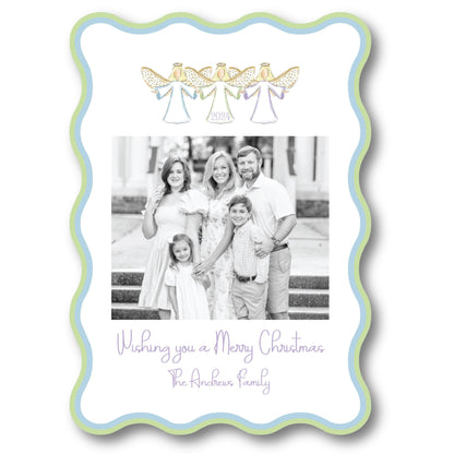 Heavenly Hues Wavy Die-Cut Holiday Card, Holiday Cards, Printed Holiday Cards, Christmas Cards