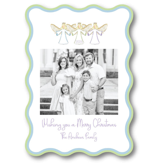 Heavenly Hues Wavy Die-Cut Holiday Card, Holiday Cards, Printed Holiday Cards, Christmas Cards