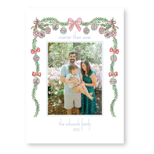 Bauble and Bright Frame Card | 5x7 Holiday Photo Card with Envelope